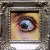 Eye, oil on glass