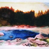 After Sargent, Landscape, watercolor on paper